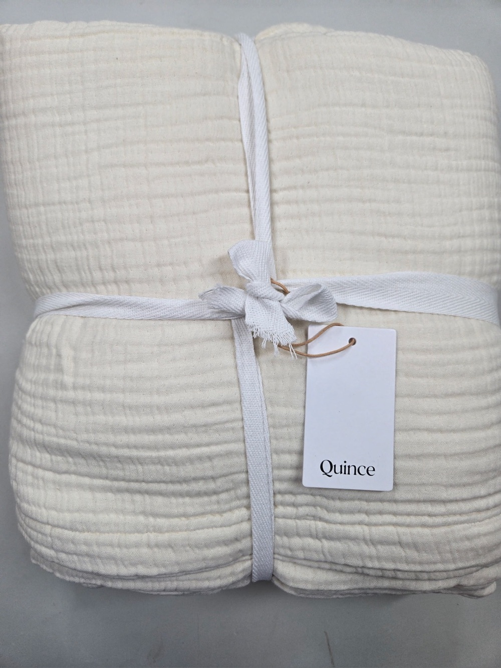 NWT QUINCE Organic Cotton Gauze Blanket King/Cal King Undyed 7350 - Picture 6 of 9